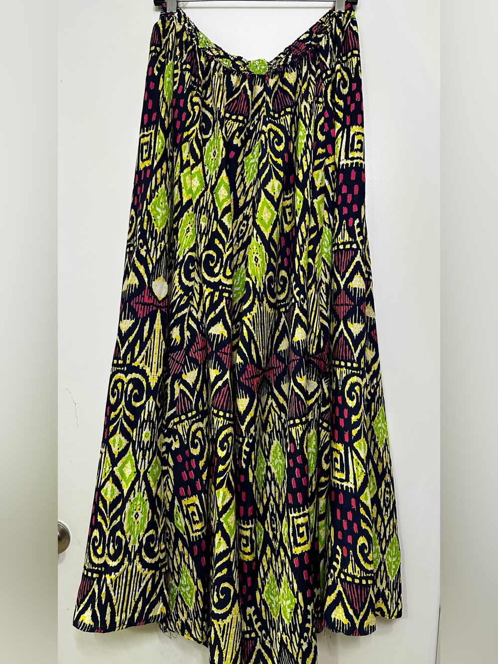 Magic Printed Maxi Skirt in Lime & Navy